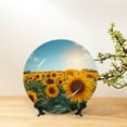 thumbnail image 6 of Zufioo Sunlit Sunflower Field Print Bone China Decorative Plate, Ceramic Dinner Plate with Stand Ceramic Decoration Homewares-6in, 6 of 6