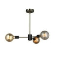 thumbnail image 4 of Woodbridge Lighting Ethan 3-light Steel Metal Chandelier in Satin Nickel/Black, 4 of 5