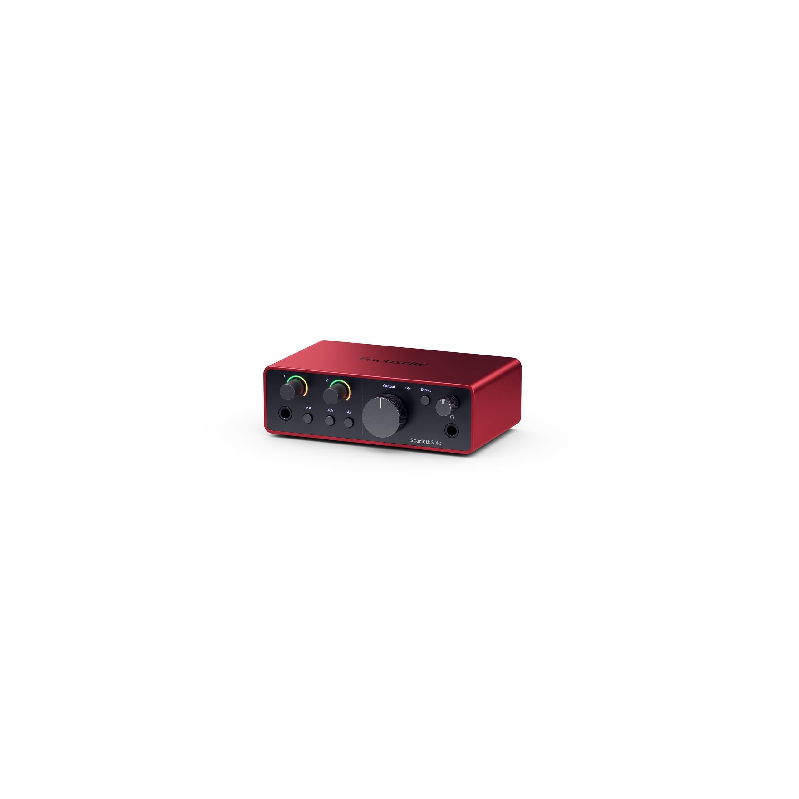 Focusrite Scarlett Solo 4th Gen USB-C Audio Interface Bundle with CM25 MkIII Mic & More