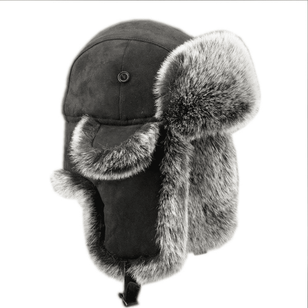 Chapeau Trappeur Homme En Vraie Peau De Mouton Et Fourrure - Chapka Aviateur Hiver Avec Oreilles Rabattables, Réglable - 5