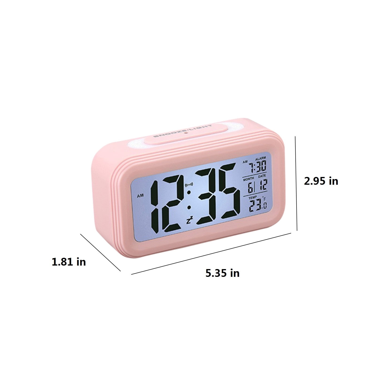 3 Set of Digital Alarm Clock With Background Lighting LCD Display Temperature Monitor Snooze Alarm With Smart Clock Calendar