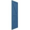 thumbnail image 2 of Ekena Millwork 12"W x 50"H True Fit PVC Two Equal Panel Farmhouse Fixed Mount Shutters w/ Z-Bar, Sojourn Blue (Per Pair - Hardware Not Included), 2 of 9