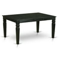 thumbnail image 3 of WEEN7-BLK-69 7Pc Rectangular 42/60" Dinette Table With 18 In Leaf And 6 Parson Chair With Black Leg And Pu Leather Color Black, 3 of 10