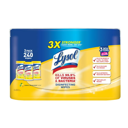 Lysol Disinfecting Wipes, Lemon & Lime Blossom, 240ct (Best Value Wines Under 20)