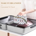 thumbnail image 3 of FORMRS Makeup Bag Travel Cosmetic Organizer for Women Fold Flat Zipper Pouch with Handle, Navy Blossom Mosaic, 3 of 8