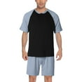 thumbnail image 1 of Men ‘s Summer Pajamas Sets Contrast Color Short Sleepwear Loungewear Pajama Set Home Clothes, 1 of 5