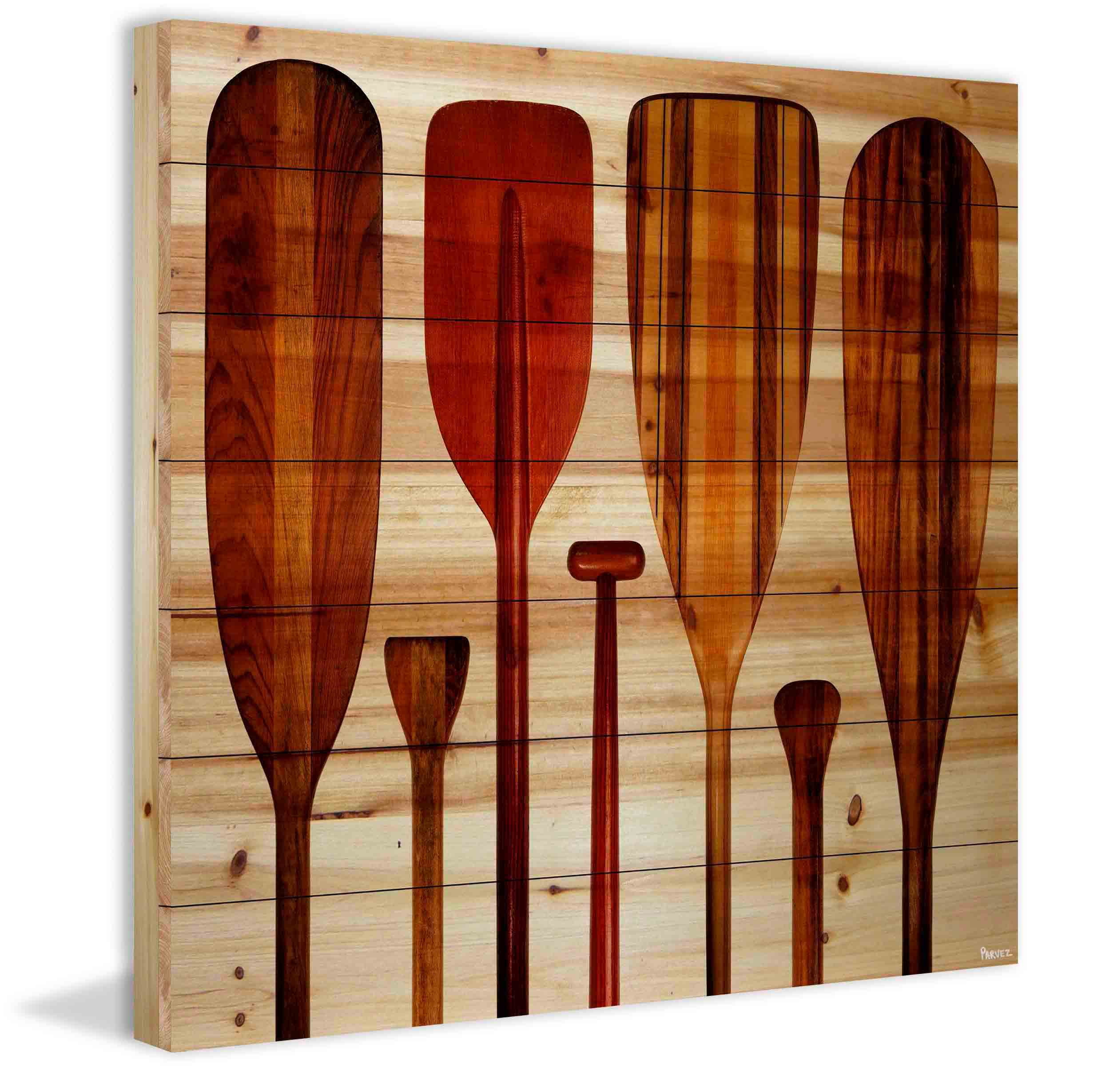Parvez Taj Paddles Pinewood Wall Art, 18" x 18"