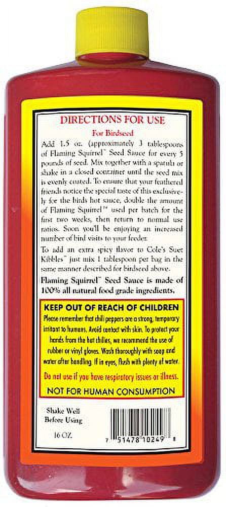 Cole's FS16 Flaming Squirrel Seed Sauce, 16-Ounce