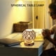 thumbnail image 5 of Lámpara de escritorio regulable con pantalla esférica - Lámpara nocturna táctil de 3 niveles y puerto USB para carga, lámpara de mesa de hierro blanco y negro de 7,87" para oficina de dormitorio, 5 of 8