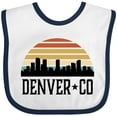 thumbnail image 3 of Inktastic Denver Colorado Skyline Vintage Boys or Girls Baby Bib, 3 of 4