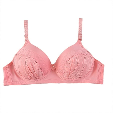 

Mrat Everyday Bras Full Coverage Bra for Daily Woman s Solid Color Comfortable Hollow Out Perspective Bra Underwear No Rims Lightly Lined Racerback Bra