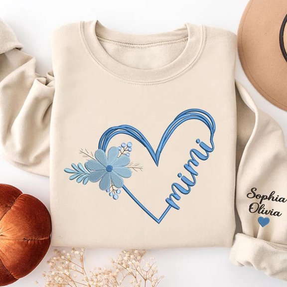 Embroidered Gift Grandma, Heart Mimi, Sweatshirt
