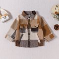 thumbnail image 2 of adviicd Baby Jackets Boys Toddler Baby Boy Girl Hooded Coat Outwear Long Sleeve Button Down Plaid Shirts Casual Hoodie Jacket with Pockets (Brown,2-3 Years), 2 of 6