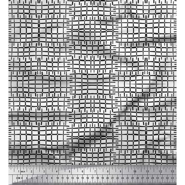 Soimoi Cotton Duck Fabric Check & Geometric Print Fabric by Yard 42 Inch Wide