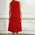 thumbnail image 4 of Lovskoo 2024 Spring Dresses for Women 2024 Trendy Solid Color Sequin Sleeveless Round-Neck Mid-Calf Dress Red-M, 4 of 7
