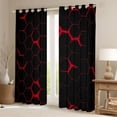 thumbnail image 2 of jejeloiu Red Black Black Out Curtains,Abstract Geometric Hexagon Curtains Pack of 2 (42x63 Each) For Men Women, 2 of 6