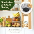 thumbnail image 4 of Fruit Basket Set of 3 for Kitchen Counter: Large Stackable Baskets with Bamboo Lid, Fruit/Veggie Holder, Keeps Counter Classy & Tidy (Home Decor, Kitchen, Etc.), 4 of 8