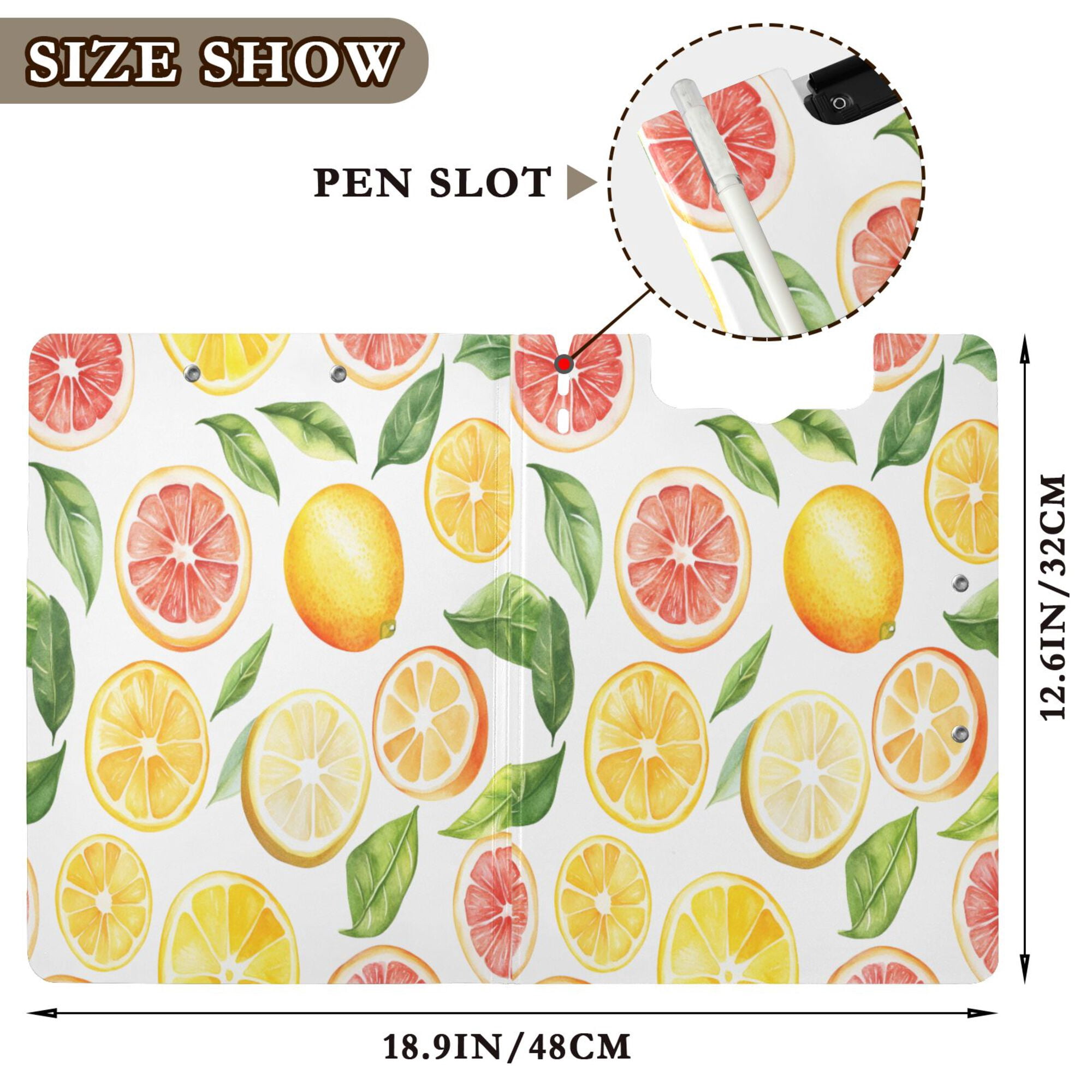 FORMRS A4 Clipboard Folder with Pen Holder Horizontal Foldable School Office Binder, Candy Lemon
