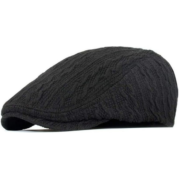 AKcxy Warm Winter Flat Scally Cap Men's Knitted Wool Cabbie Driving Duckbill Hat Ivy Gatsby Newsboy Cabbie Caps Hunting Hat