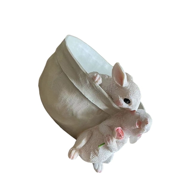 Ounissouiy Maceta de conejo elegante para jardines, maceta decorativa resistente a la intemperie para interiores y exteriores, belleza Jardín y Patio besos de conejo
