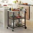 thumbnail image 4 of Dycanpo Foldable Outdoor Grill Cart, Movable 3 Tiers Grill Table,Stainless Steel, 33.8'',Black, 4 of 12
