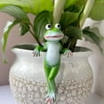 thumbnail image 5 of Figura de rana abrazadora, creativa y divertida artesanía de resina, decoración de jardín, escultura de animal para patio, valla, balcón, escritorio Estilo D, 5 of 5