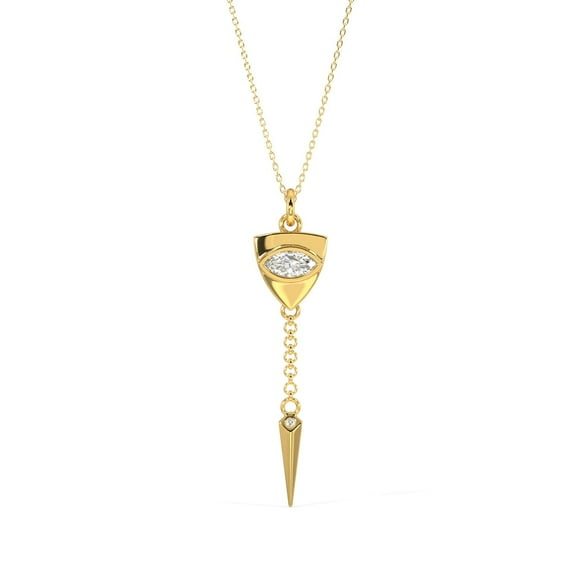 Silvermist Jewelry Fleur Droplet Necklace 18K Yellow Gold over 925 Sterling Silver | Everyday Jewelry for Women, Birthday Gift for Her