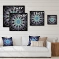 thumbnail image 4 of Designart "Fractal Flowers in Turquoise and White IV" Modern Geometric Print on Natural Pine Wood, 4 of 5