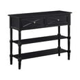 thumbnail image 3 of Convenience Concepts Country Oxford 2 Drawer Console Table with Shelves, Black, 3 of 6
