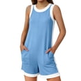 thumbnail image 7 of gbyLJF Womens Jumpsuit Casual Wide Leg Sleeveless Jumpsuits Solid Color Cropped Rompers Loose Fit Overalls with Pockets, 7 of 7