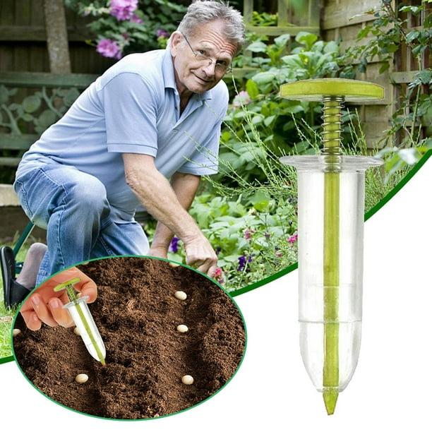 Esparcidor Semillas Pequeño Sembradora Manual Mano Jeringa para Jardín