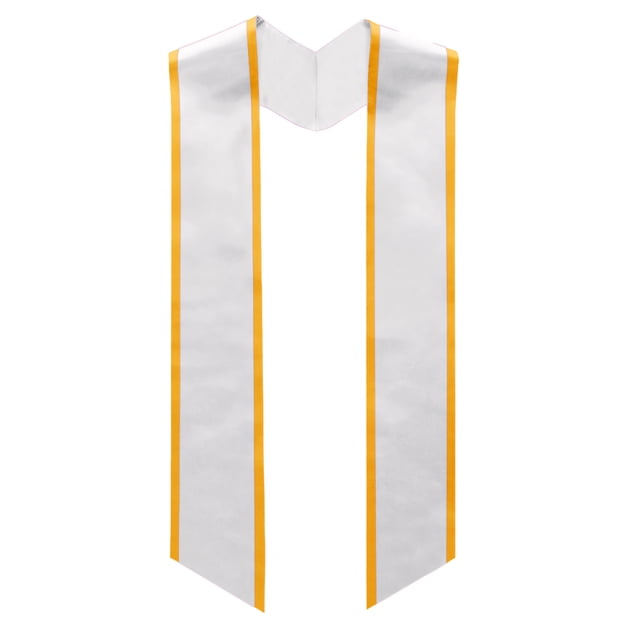 TOPTIE Adult Graduation Stoles 68 Inch Angled End Honor Sash Shawl of Student Class of 2026-White with Gold-One Size