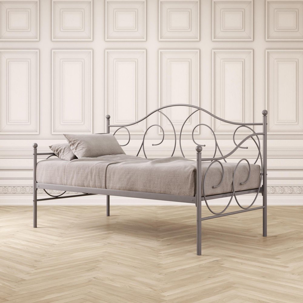 DHP Victoria Metal Daybed, Twin, Pewter