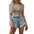 thumbnail image 1 of WEAIXIMIUNG Chemises de Maternité pour le Travail Grande Taille Dames Tricot Manches Amples Col Rond Haut Court Ajouré, 1 of 6