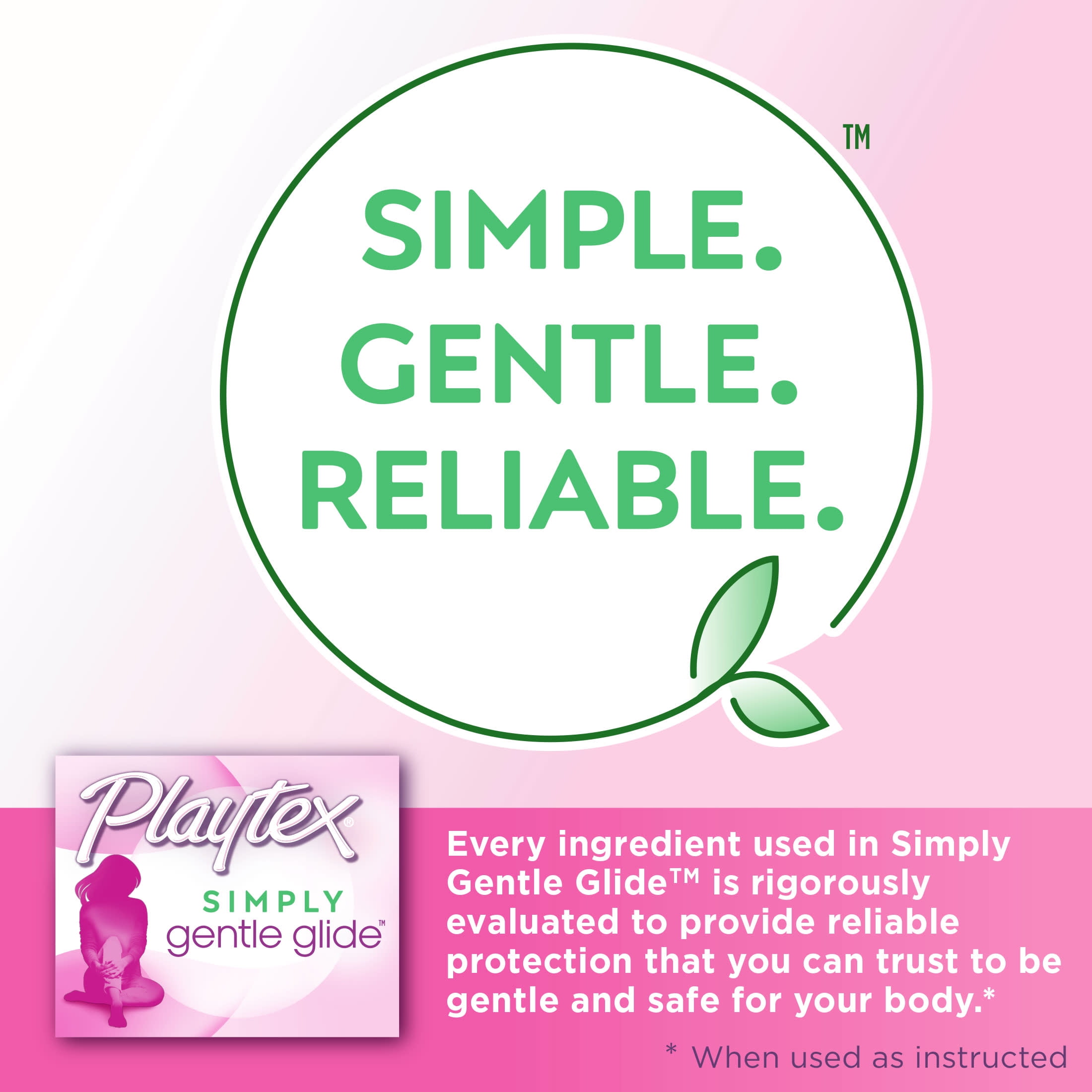 Playtex Simply Gentle Glide Tampons, Unscented, Regular, 40 Ct