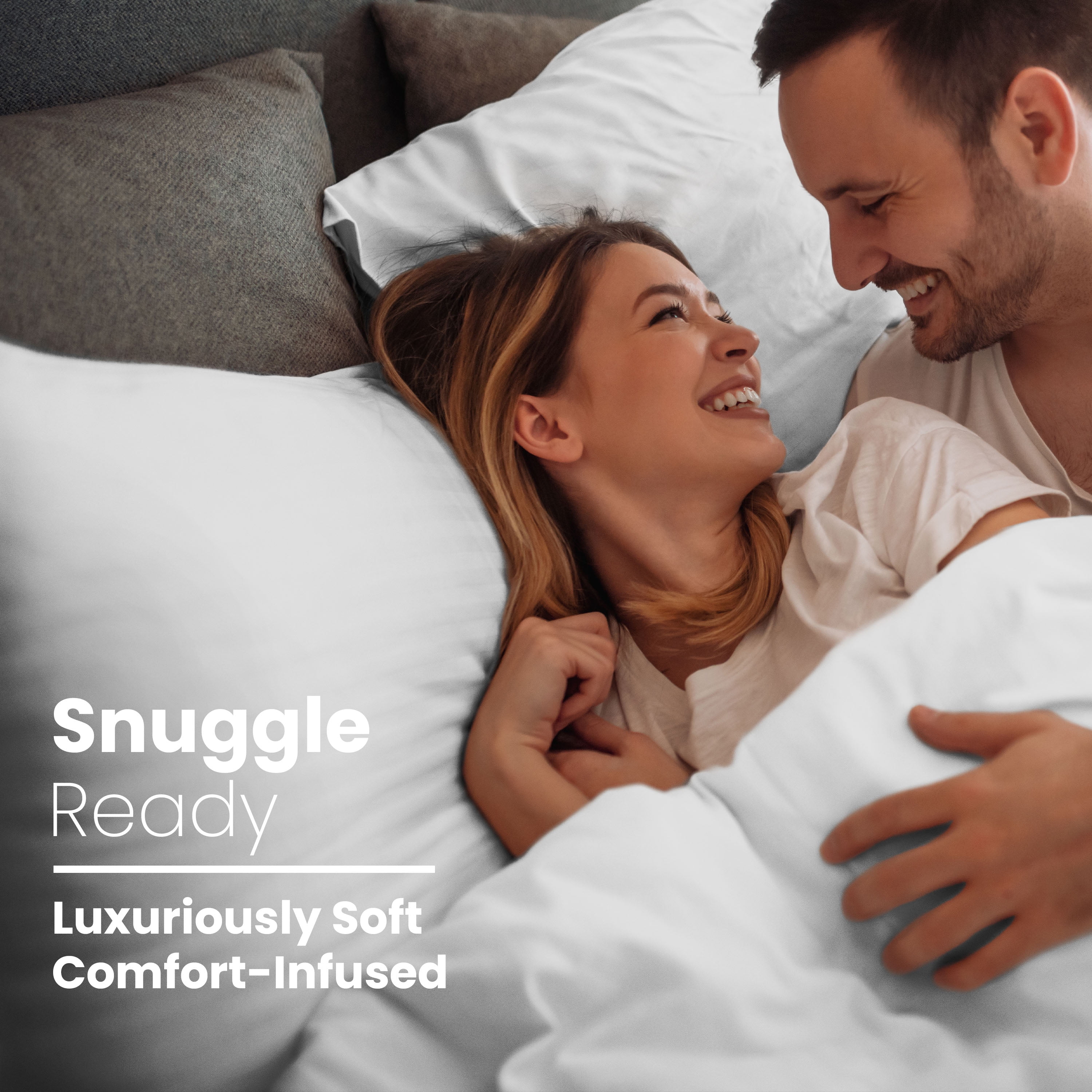 Soft Lightweight 400TC 100% Cotton Sateen Bed Sheet Set – 4-Piece Full – White