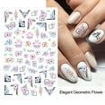 thumbnail image 3 of RV 10 Uds. Pegatinas de uñas de color rosa bosque de mariposas vintage Rojo Verde, 3 of 5