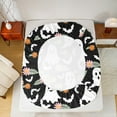 thumbnail image 5 of Feelyou Teens White Ghost Full Size Sheets, Cartoon Halloween Bat Bed Sheets, Farmhouse Floral Flower Sheet Sets, Super Cozy Room Decor, 4 Pieces, 5 of 7