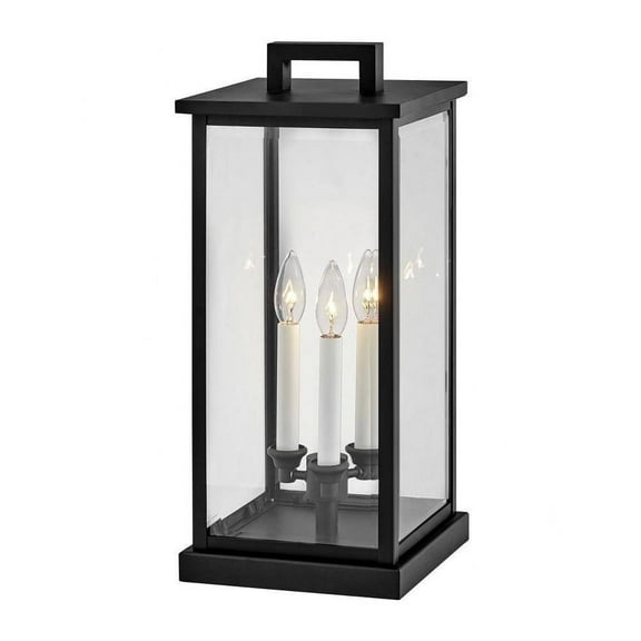 3 Light Large Outdoor Pier Mount Lantern-Black Finish-Led Lamping Type Bailey Street Home 81-Bel-4528756