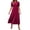 Wine, variant on Eawtki Women's Round Neck Short Sleeve Maxi Dress Tiered Ruffle Hem Textured Fabric Casual Summer Dress