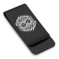 thumbnail image 1 of Stainless Steel Tribal Pisces Zodiac (Two Fishes) Classic Slim Money Clip Credit Card Holder, 1 of 2