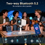 [Netflix Ready] Smart Projector with WiFi and Bluetooth, 4K 1080P Support, Electric Focus & Auto Keystone, Rotatable & Height-Adjustable Stand, Max 250 Screen