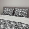 thumbnail image 2 of Palm Tree Comforter & Sham Bedding Set, Monochrome Woodland Pattern Depicting Black Palm Tree on a White Background, 3 pcs Duvet Set Microfiber Filling Quilt, 5 Sizes, Black White, by Ambesonne, 2 of 4