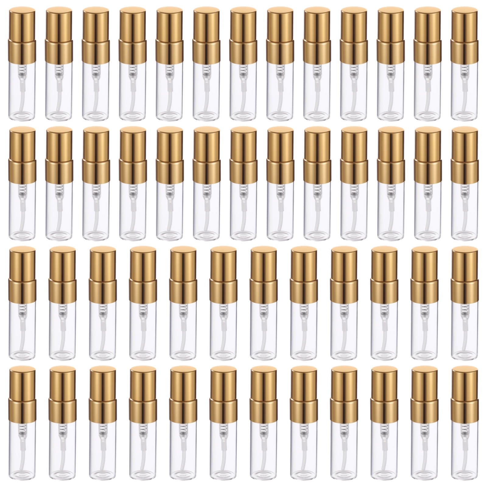 50PCS 3ml Spray Bottles, Mini Clear Glass Perfume Bottles, Portable Refillable Spray Containers, Fine Mist Spray Empty Essential Oil Spray Bottles, Fragrance Sample Atomizer for Home Travel