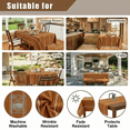 thumbnail image 2 of Sm:)e Fabric Openwork Farmhouse Style Linen Tablecloth 60x104 Inch, Yarn-Dyed Woven Table Cover for Dining Decor, Rectangle, Caramel, 2 of 7