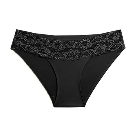 

Tosmy Panties For Women Ladies Fashion Lace Trim Briefs Low Waist Breathable Lightweight Plus Size Panties Womens Underwear