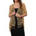 thumbnail image 1 of CHAL DE LENTEJUELAS INSPIRADORAS para Mujeres y Envolturas para Vestidos de Noche, Bufanda Brillante con Flecos para Fiestas de Boda, Dorado 66.9"x19.7", 1 of 6
