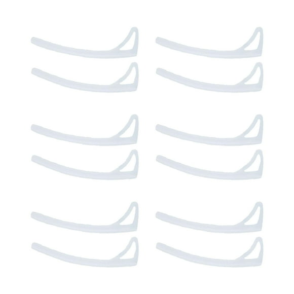 12 soportes de silicona para las orejas para gafas, agarraderas para los brazos, antideslizantes. Blanco
