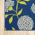 thumbnail image 2 of 7' x 10' Indigo and Lime Green Floral Indoor or Outdoor Area Rug, 2 of 3