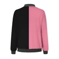 thumbnail image 4 of Scyoekwg Womens Winter Jacket Casual Loose Color Block Patchwork Jacket Long Sleeve Coat Trendy Zipper Coat Cardigan (Pink,XL), 4 of 5